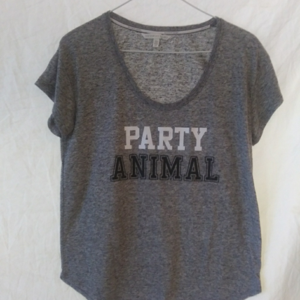 Victoria's Secret Gray Party Animal Graphic Tee